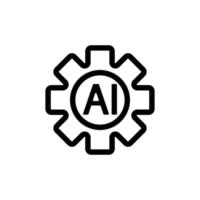 artificial intelligence icon vector. Isolated contour symbol illustration vector