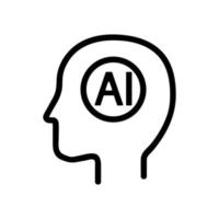 artificial intelligence icon vector. Isolated contour symbol illustration vector