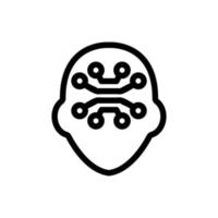 artificial intelligence icon vector. Isolated contour symbol illustration vector