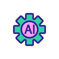 artificial intelligence icon vector. Isolated contour symbol illustration vector