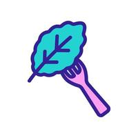 arugula on fork icon vector outline illustration