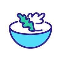 arugula in salad bowl icon vector outline illustration