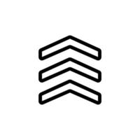 vector de icono de chevron del ejército. ilustración de símbolo de contorno aislado