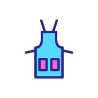 striped protective apron icon vector outline illustration