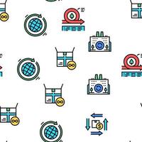 Circular And Linear Economy Model Icons Set Vector