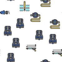 Diving Scuba Equipment Vector Seamless Pattern