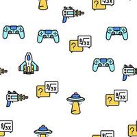 Geek, Nerd And Gamer Vector Seamless Pattern