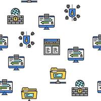 ssh, iconos de protocolo de transferencia de archivos sftp establecer vector