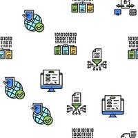 Ssh, Sftp File Transfer Protocol Icons Set Vector