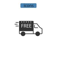 elementos de vector de símbolo de iconos de envío gratis para web de infografía