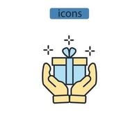 regalos iconos símbolo elementos vectoriales para infografía web vector