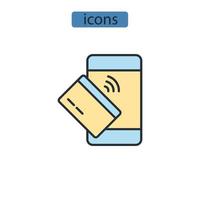 iconos de pago símbolo elementos vectoriales para web infográfico vector