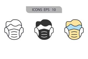 respirator mask icons  symbol vector elements for infographic web