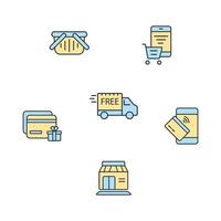 shopping, e-commerce icons set . shopping, e-commerce pack symbol vector elements for infographic web