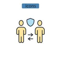 Social distancing icons  symbol vector elements for infographic web