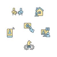 Work from home icons set . Work from home pack symbol vector elements for infographic web