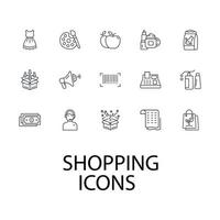 shopping, e-commerce icons set . shopping, e-commerce pack symbol vector elements for infographic web