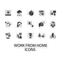 Work from home icons set . Work from home pack symbol vector elements for infographic web