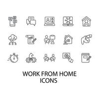 Work from home icons set . Work from home pack symbol vector elements for infographic web