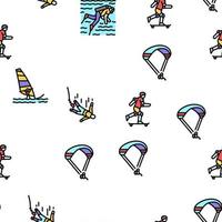 Extreme Sport Sportsman Activity Vector Seamless Pattern