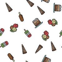 helado delicioso postre comida vector de patrones sin fisuras