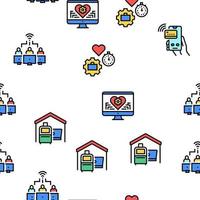 Digital Nomad Worker Vector Seamless Pattern
