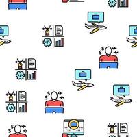 Digital Nomad Worker Vector Seamless Pattern