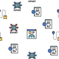 Export Import Logistic Vector Seamless Pattern