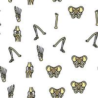 Bone Human Skeleton Structure Vector Seamless Pattern