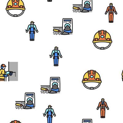 Construction Building And Repair Vector Seamless Pattern