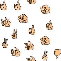 Hand Gesture And Gesticulate Vector Seamless Pattern