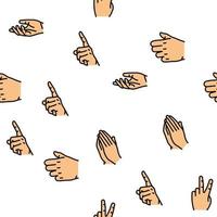 Hand Gesture And Gesticulate Vector Seamless Pattern