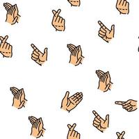 Hand Gesture And Gesticulate Vector Seamless Pattern