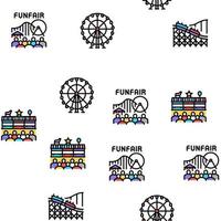 Amusement Park Entertainment Vector Seamless Pattern