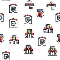 Home Security Device Vector Seamless Pattern