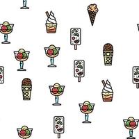 Ice Cream Delicious Dessert Food Vector Seamless Pattern