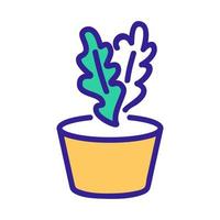 arugula in pot icon vector outline illustration