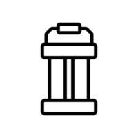 portable lamp with wooden handle icon vector outline illustration