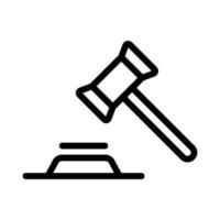 The hammer judges the icon vector. Isolated contour symbol illustration vector