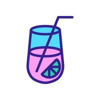 Lime cocktail icon vector. Isolated contour symbol illustration vector