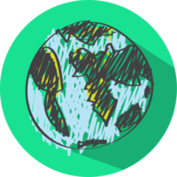 design de símbolo de sinal de ícone de terra globo png