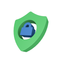 ícone de segurança cibernética 3D png