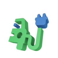 icono de ecología de energía 3d png