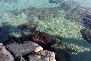 Coast of the Mediterranean Sea in the north of the State of Israel. photo