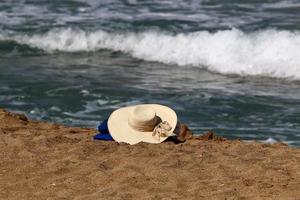 Sandy beach on the Mediterranean Sea. photo