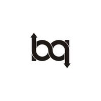 letra bq flechas opuestas vector de logotipo de línea infinita