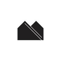 casa geométrica simple silueta geométrica letra m logo vector