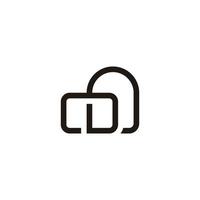 letter mn simple linked line geometric flat logo vector