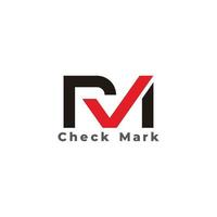 letters rm simple check mark symbol geometric logo vector