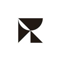 letter r simple geometric basic shape logo vector